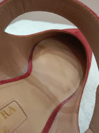 Aquazzura Blossom Suede Pointed Toe Mules Red Size 35.5