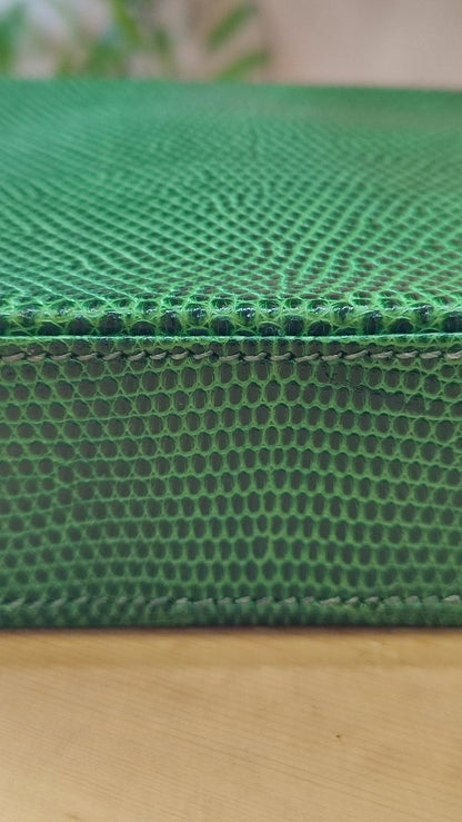 Hermes Lizard Green Vintage Bag Stamp O Circle 1985