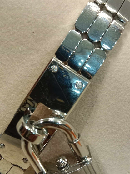 Hermes Stainless Steel Diamond 16mm Kelly Quartz Watch