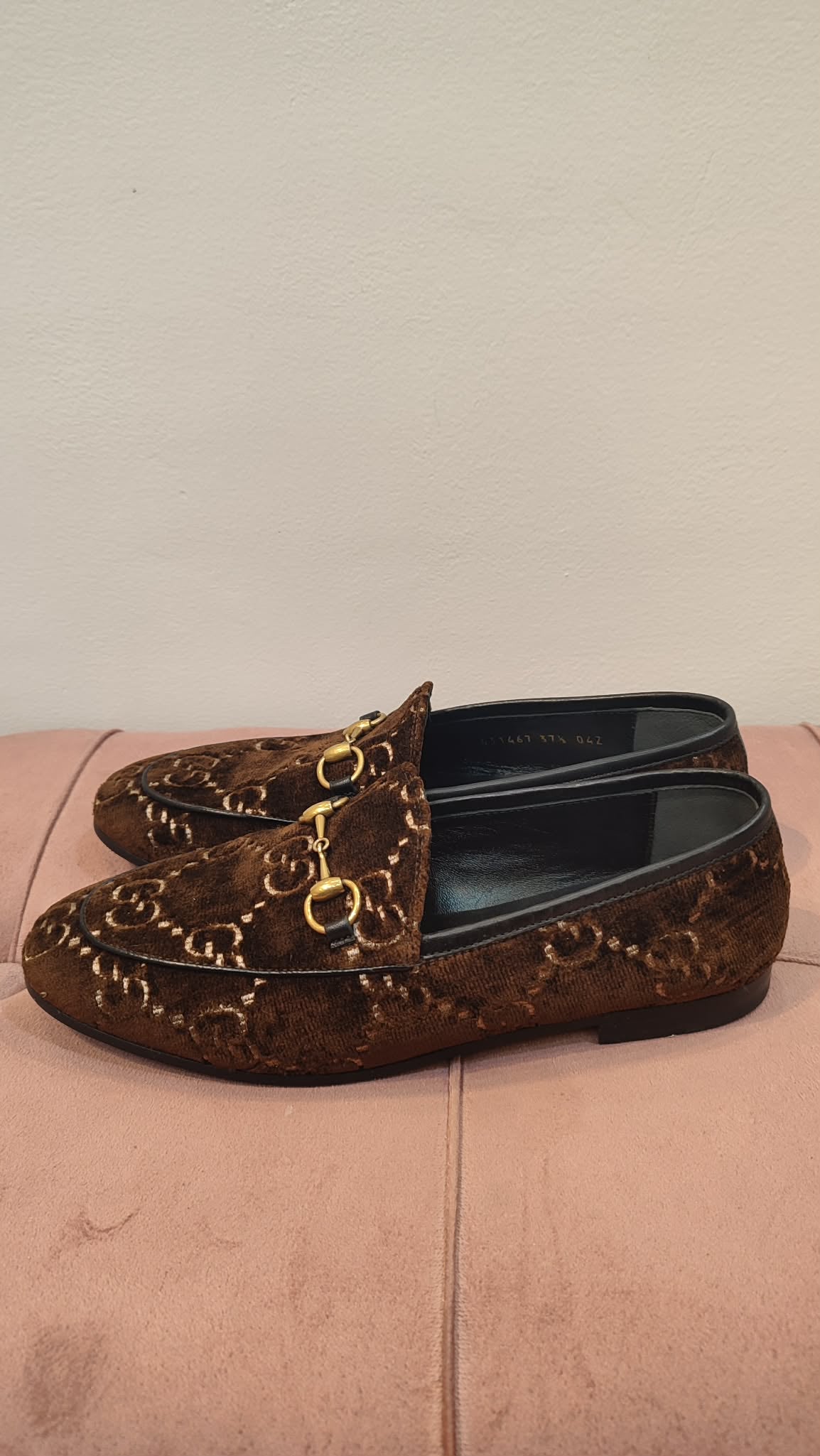 Gucci Loafer Velvet Brown Size 37 1/2