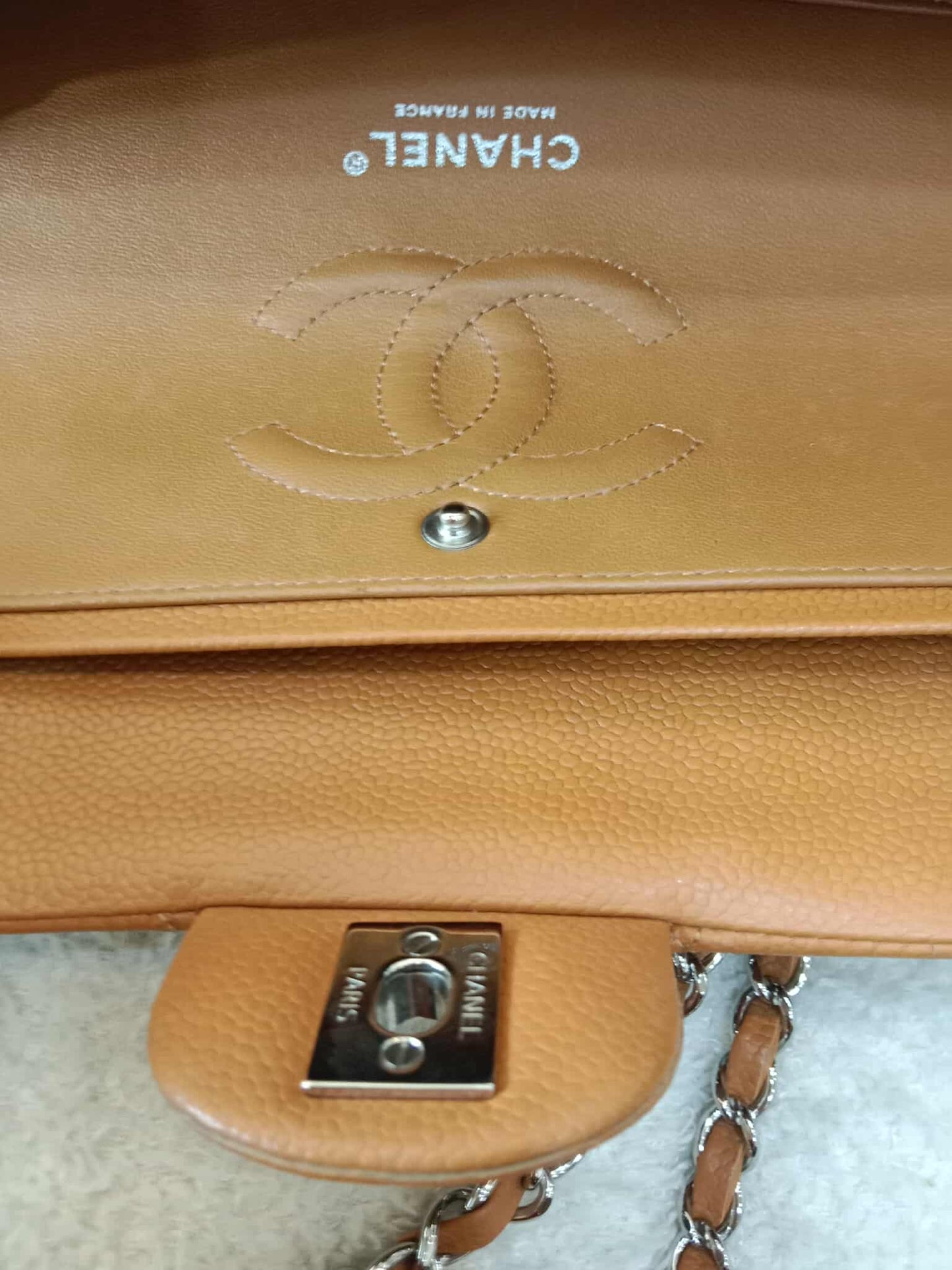 Chanel Classic Double Flap Medium Caramel Caviar Series 14