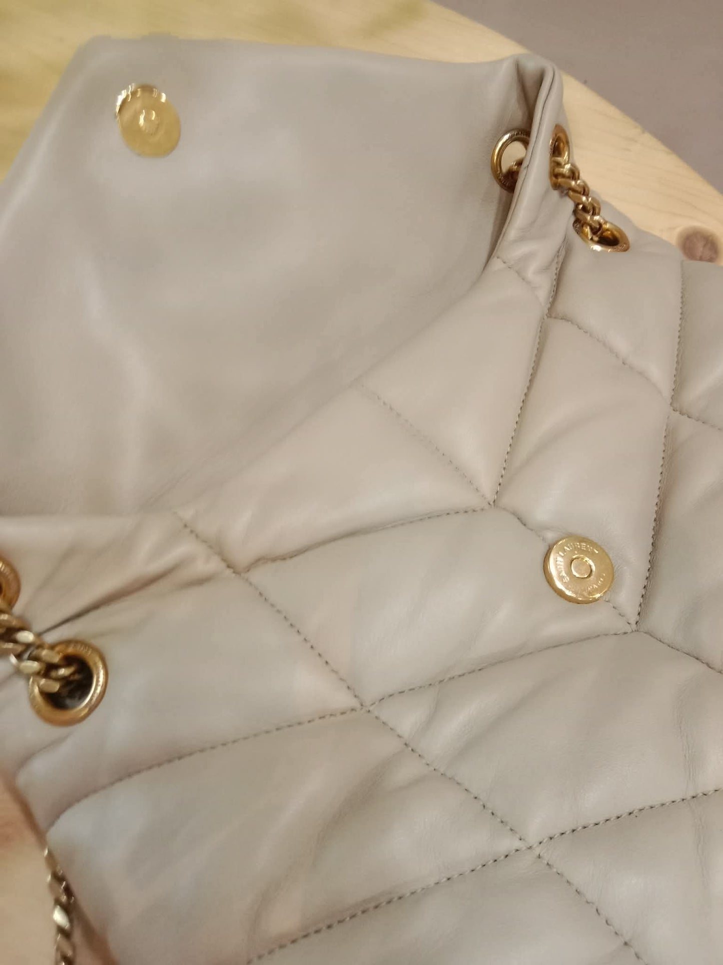 Saint Laurent Quilted Lambskin Lou Puffer Shoulder Bag