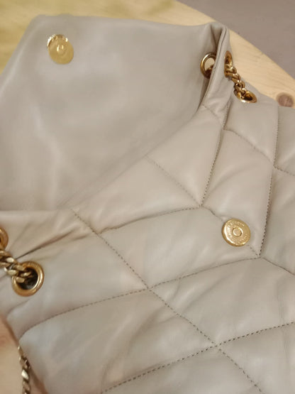 Saint Laurent Quilted Lambskin Lou Puffer Shoulder Bag