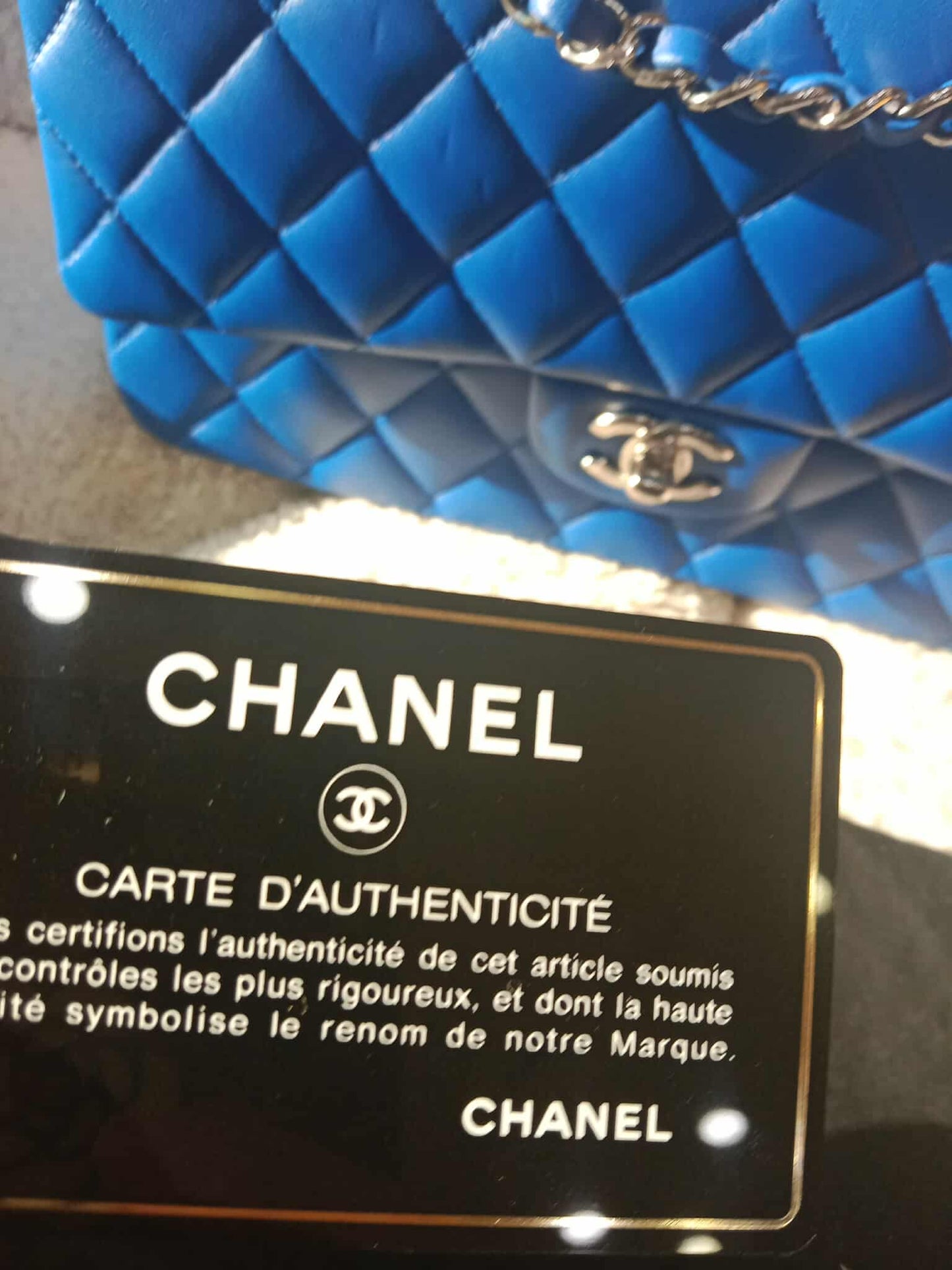 Chanel Classic Medium Double Flap Lambskin Blue Series 26