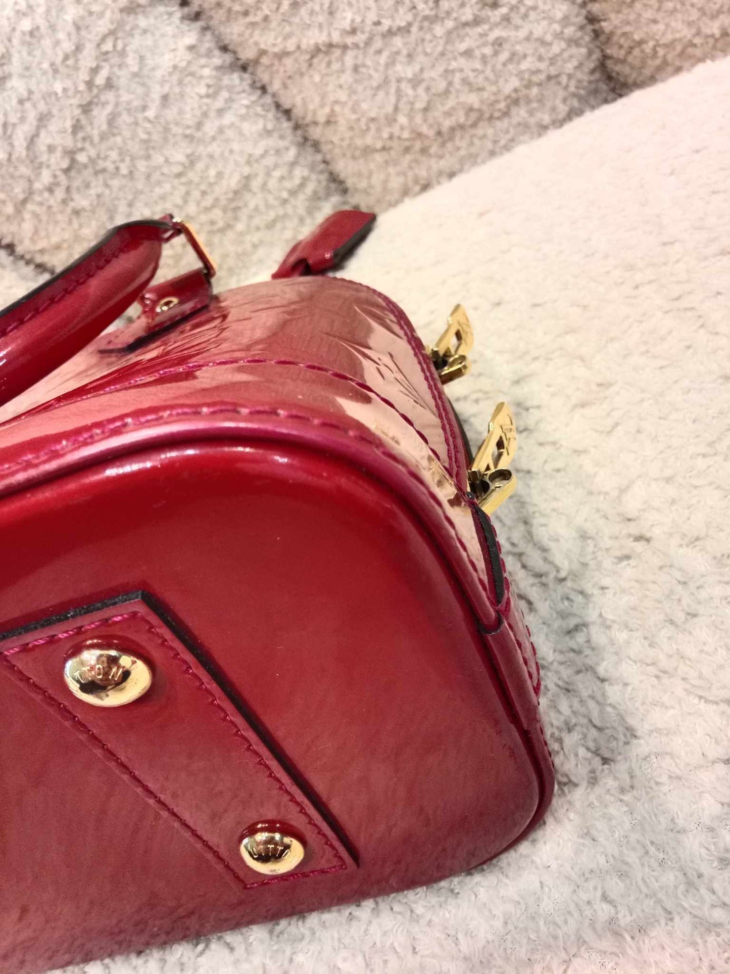 Louis Vuitton Alma BB Monogram Empriente Patent Red