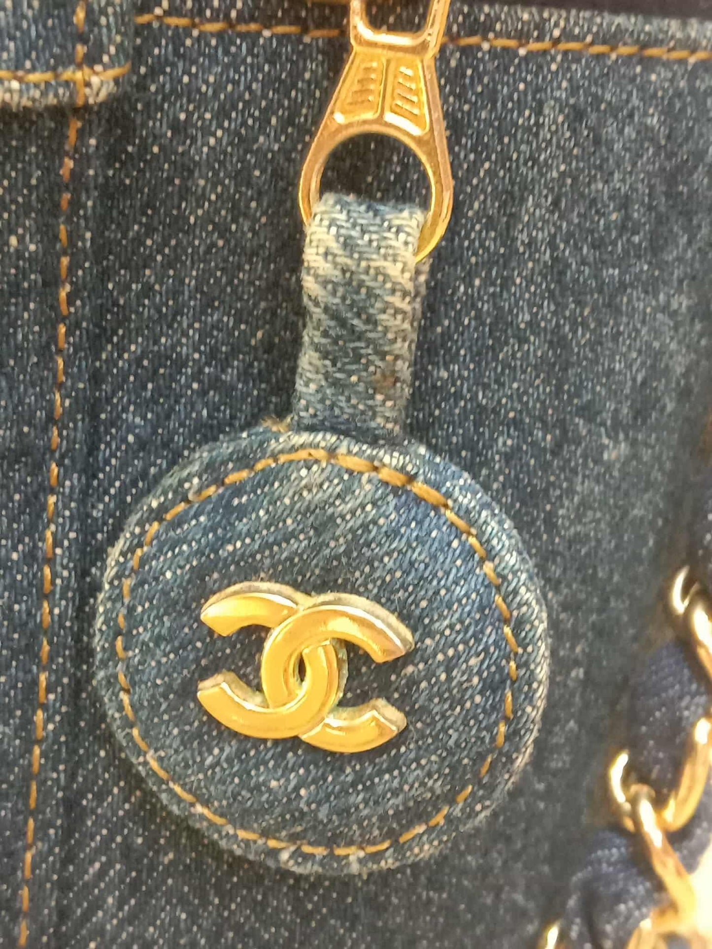 Chanel Denim Vanity Gold-Tone Hardware and the Signature Interlocking CC Logo Series 4