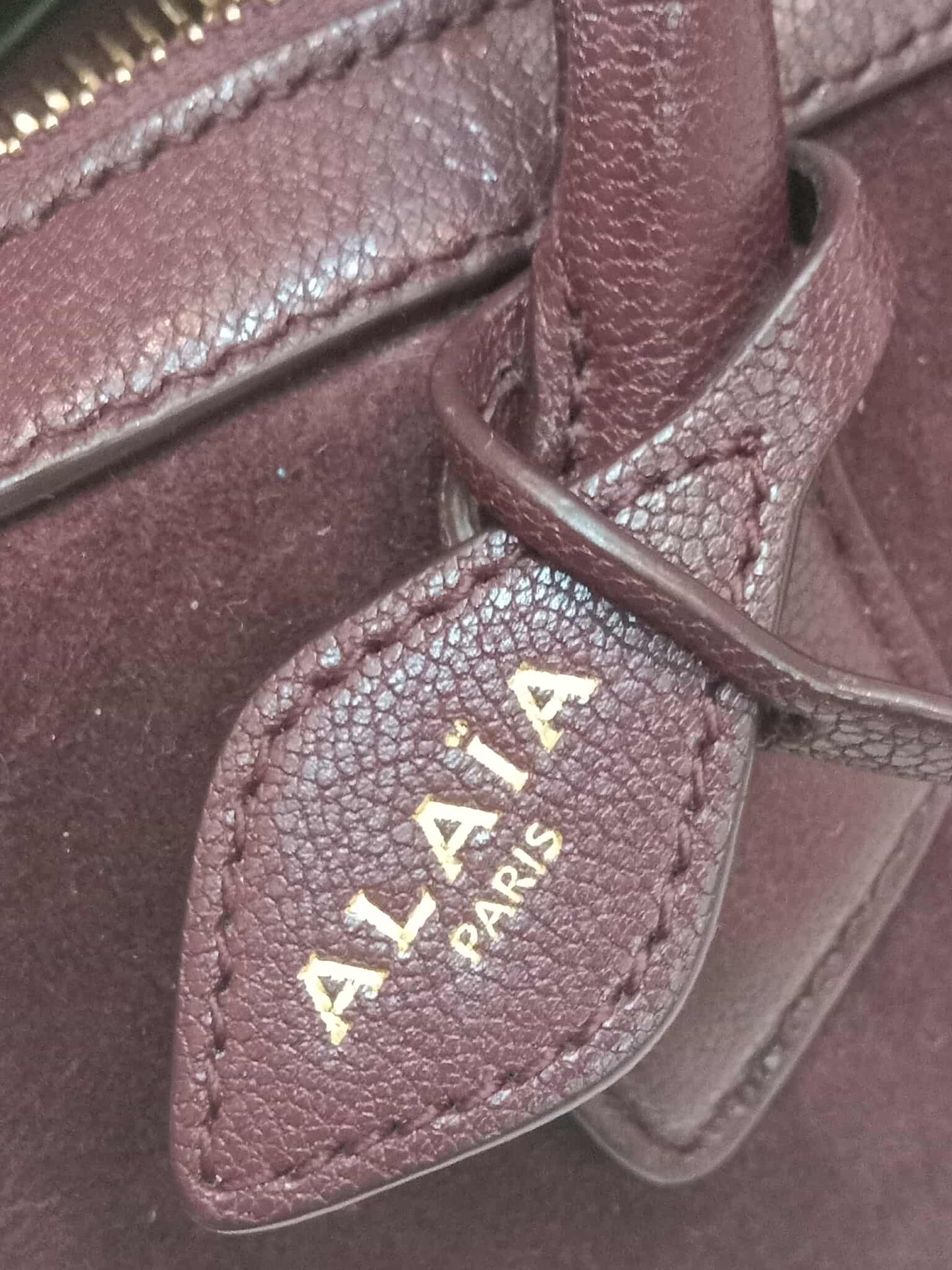 Alaia Le Teckel Suede Bag Burgundy