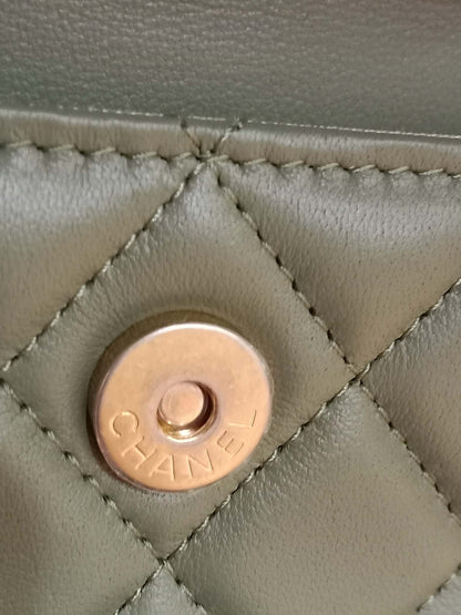 Chanel Pearl Crush Mini Quilted Lambskin Flap Bag Matcha Series 31