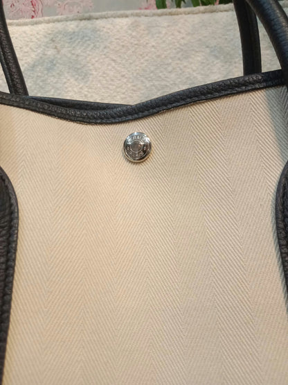 Hermes Garden Party 36 Beige/Noir Stamp D 2019