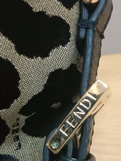 Fendi Mia Flap Bag Leopard Print Shoulder Bag