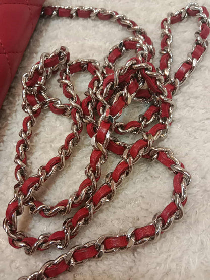 Chanel Classic Wallet On Chain Red Lambskin Series 16