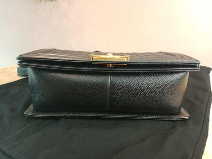 Chanel Leboy Old Medium Quilted Caviar Black Series 25