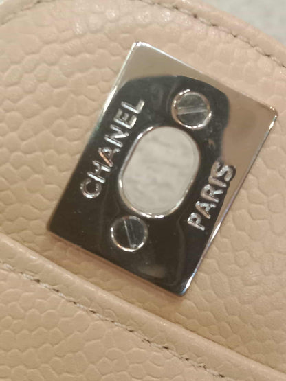 Chanel Classic Double Flap Medium Beige Caviar Series 14