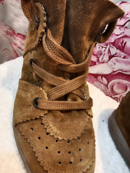Isabel Marant Bobby Suede Sneaker Boots Brown/Caramel Size 38