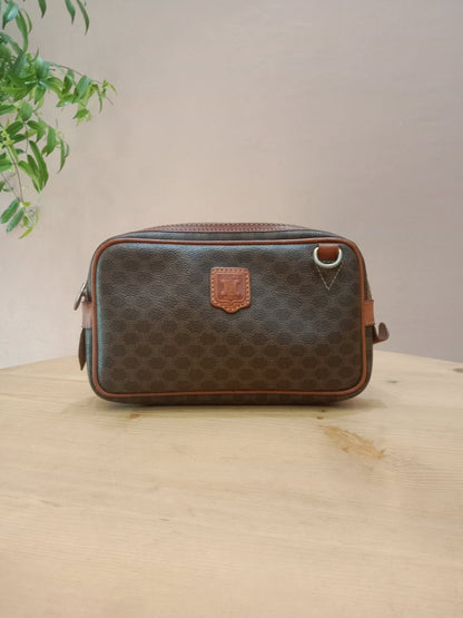 Celine Macadam Coated Canvas Camera Bag Brown