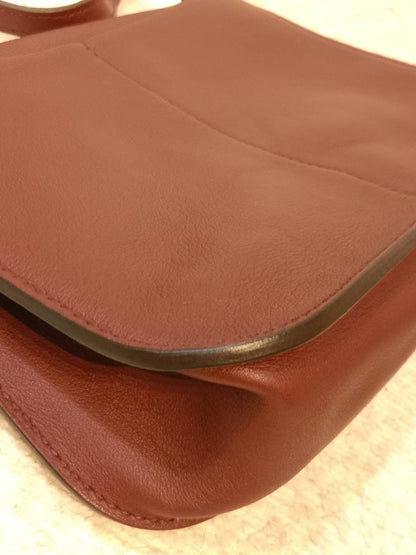Hermes Halzan 22 Burgundy Clemence Stamp A 2017