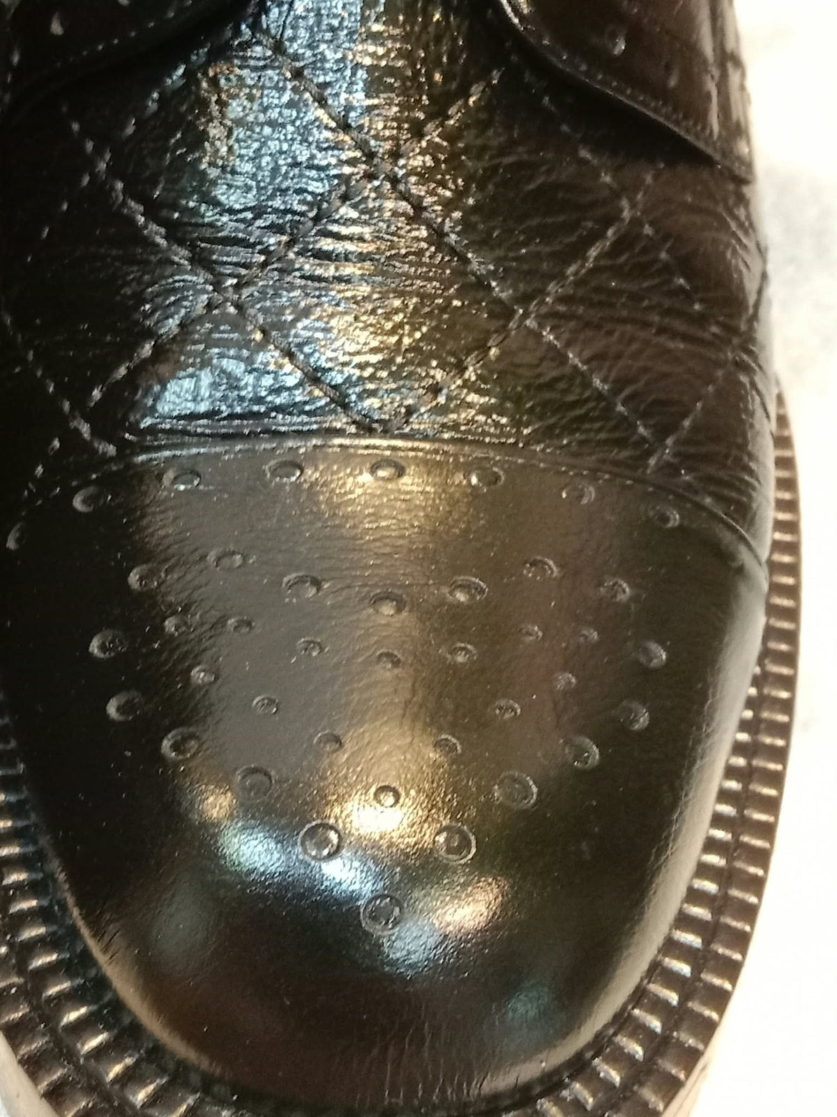 Chanel Quilted Leather Lace-up Oxfords Stacked Heels Black Size 39