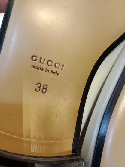 Gucci Princetown Horsebit Mules White Size 38