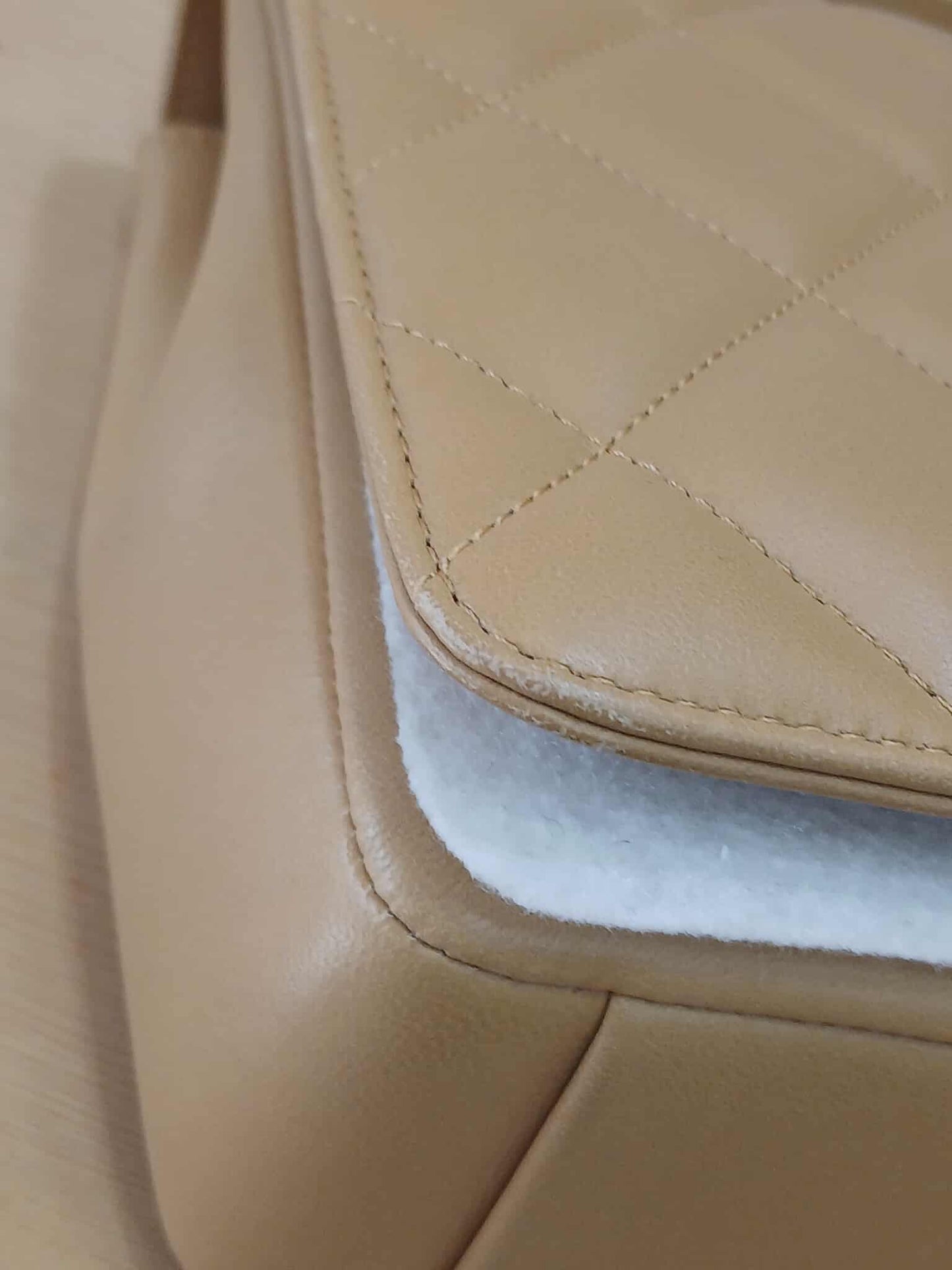 Chanel Diamond CC Chain Brown Caramel Lambskin Flap Bag Series 18