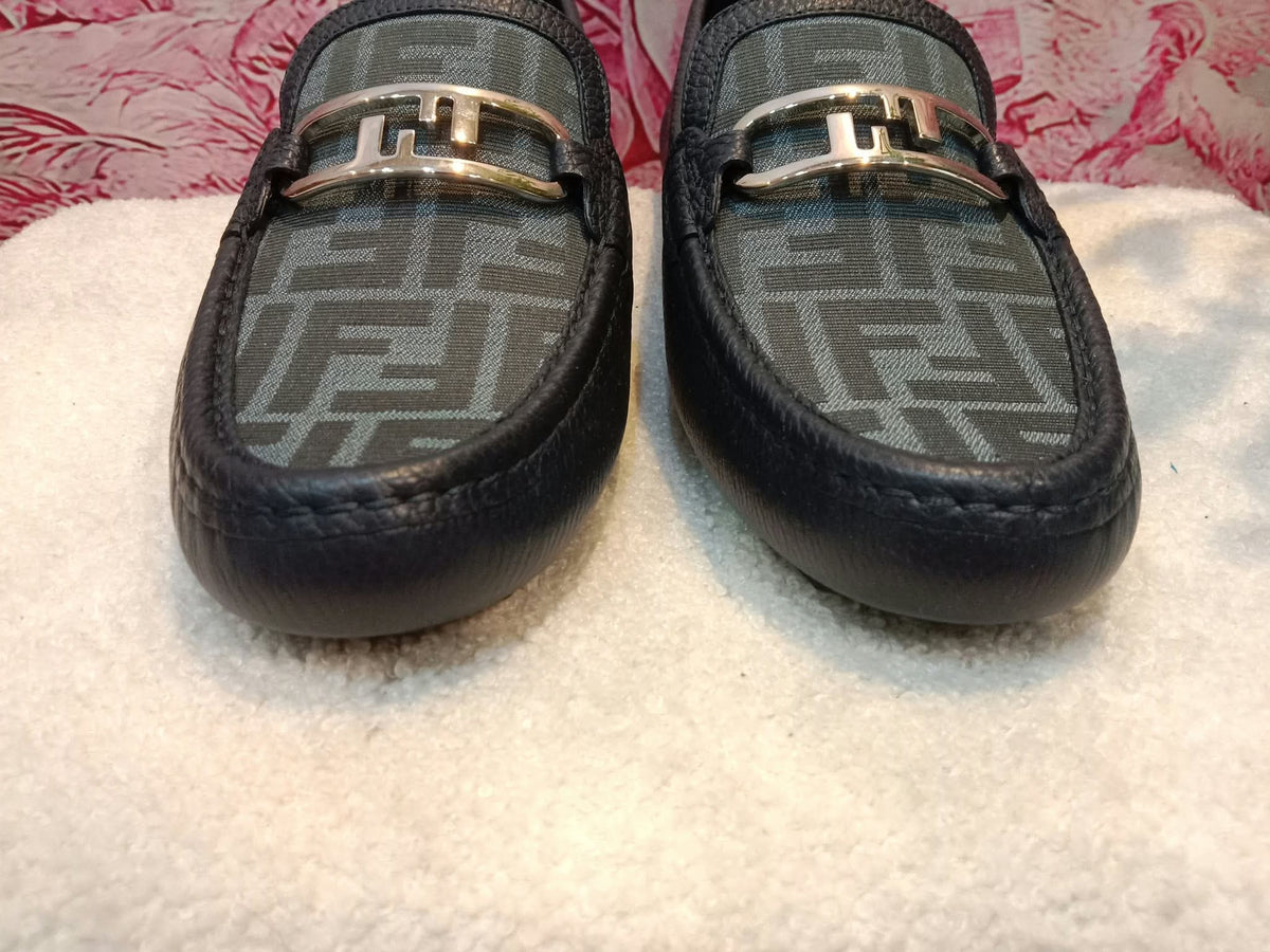 Fendi O'Clock Driving Loafers Black Size 9