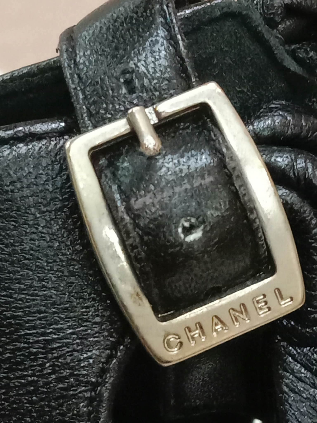 Chanel Black Leather Heels Knotted Toe Design and Draped Ankle Cuff Black Size 38