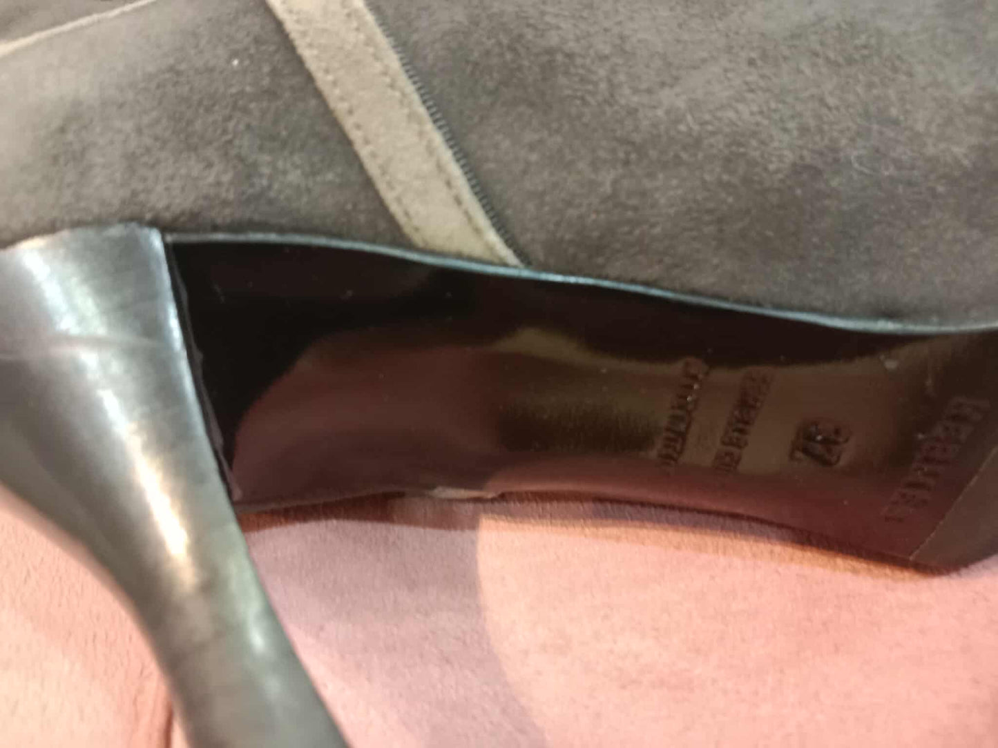 Hermes Knee-High Boots Suede Chocolate Brown Size 37
