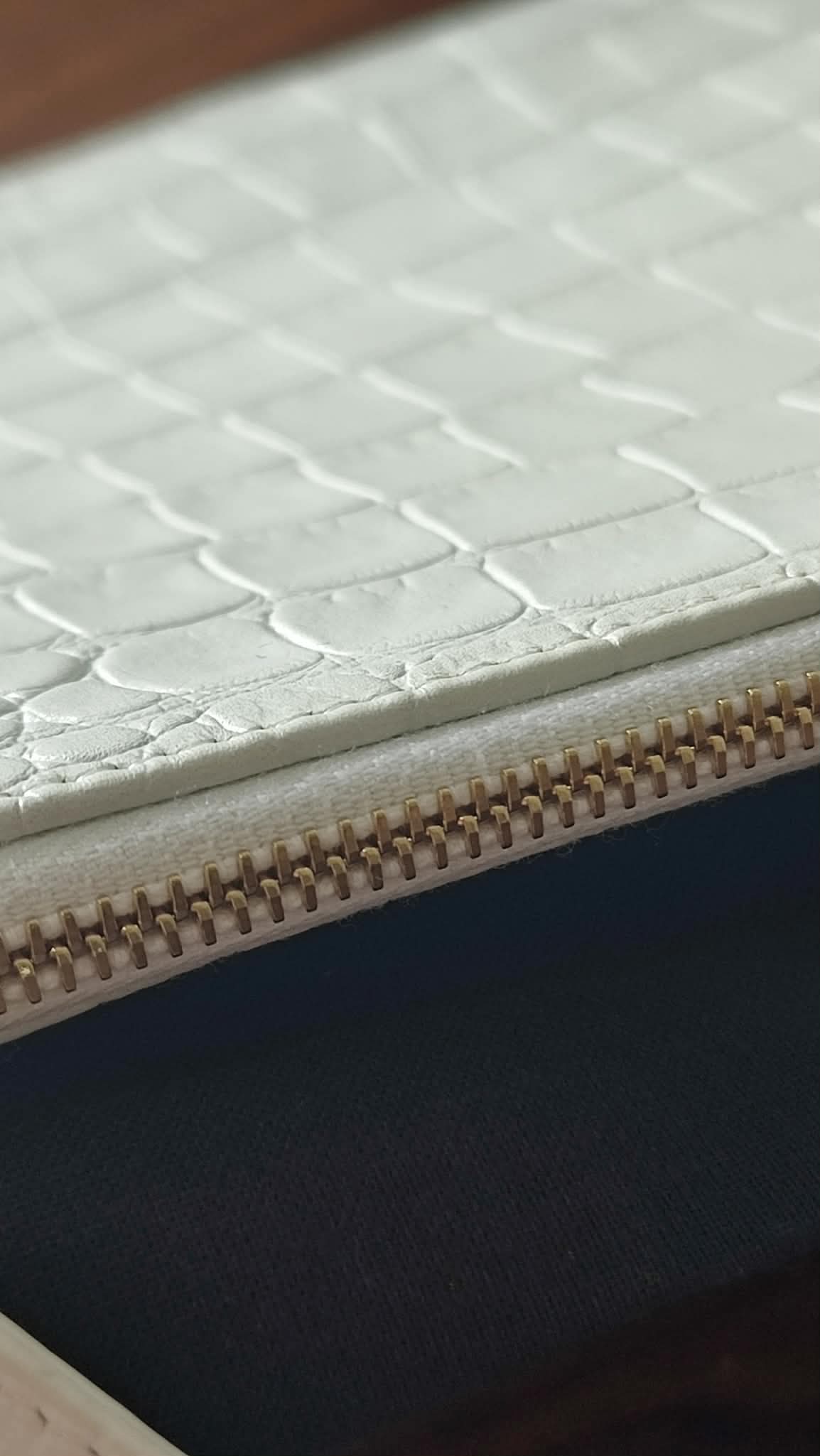 Chanel OCase Croc Embossed White Series 28