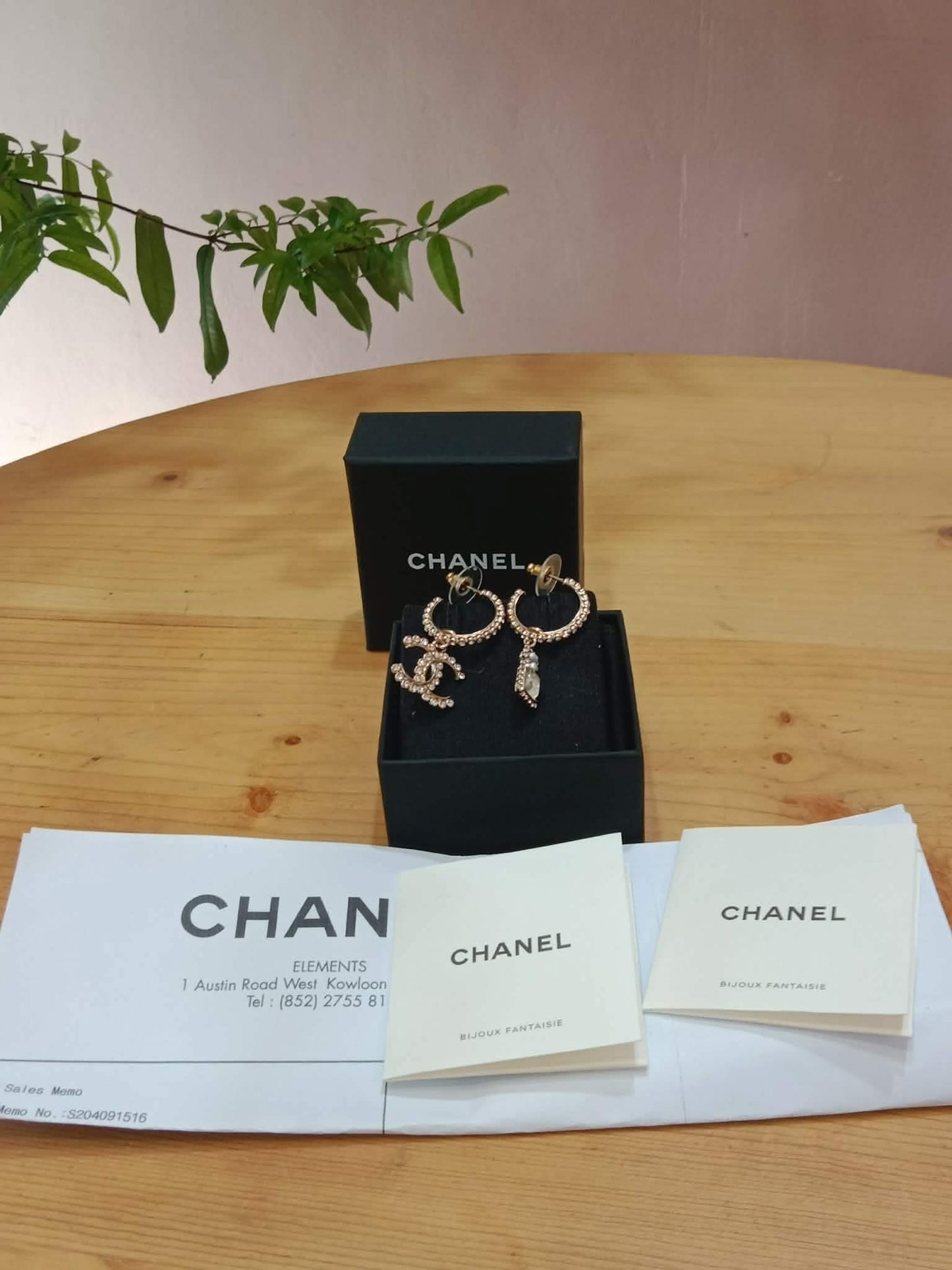 Chanel Drop Hoop Earrings