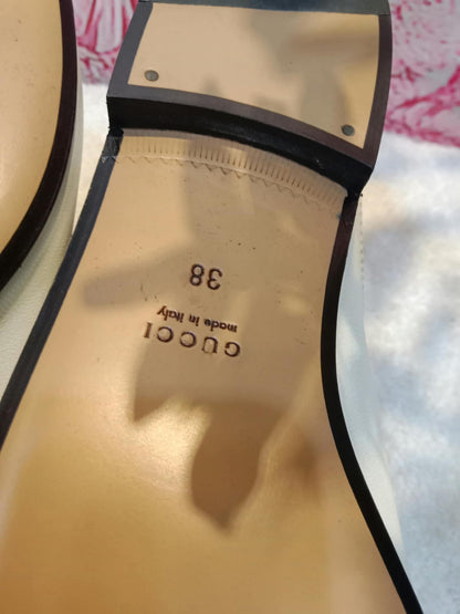 Gucci Princetown Horsebit Mules White Size 38
