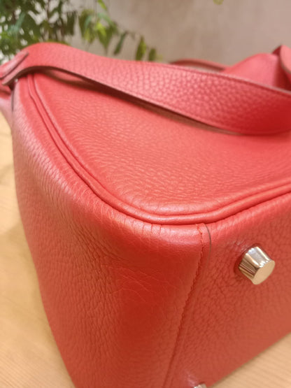 Hermes Lindy 26 Clemence Coral Red Stamp X 2016