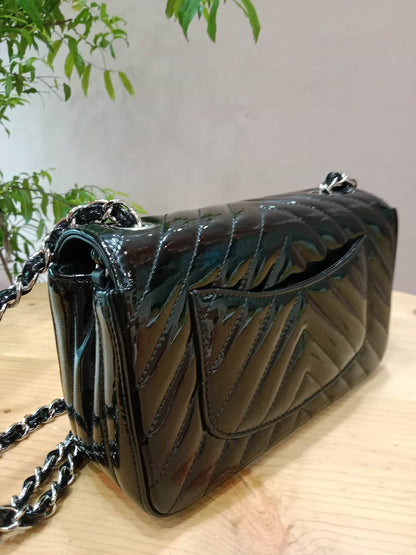 Chanel Classic Rectangular Mini Flap Patent Black Series 23