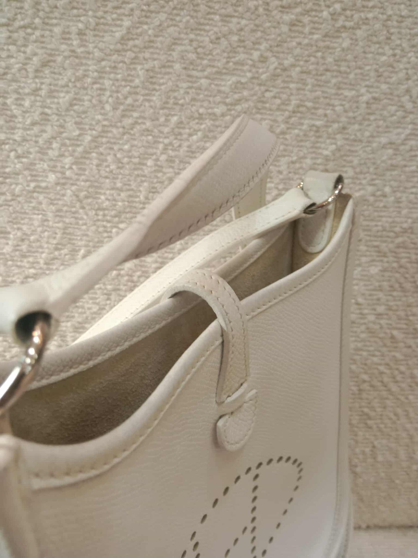 Hermes Evelyne TPM White Clemence Stamp O Square 2011