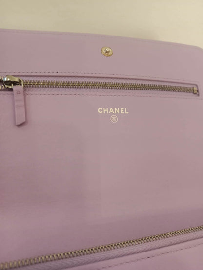 Chanel Boy Flap Wallet on Chain Crocodile Lavender Series 20