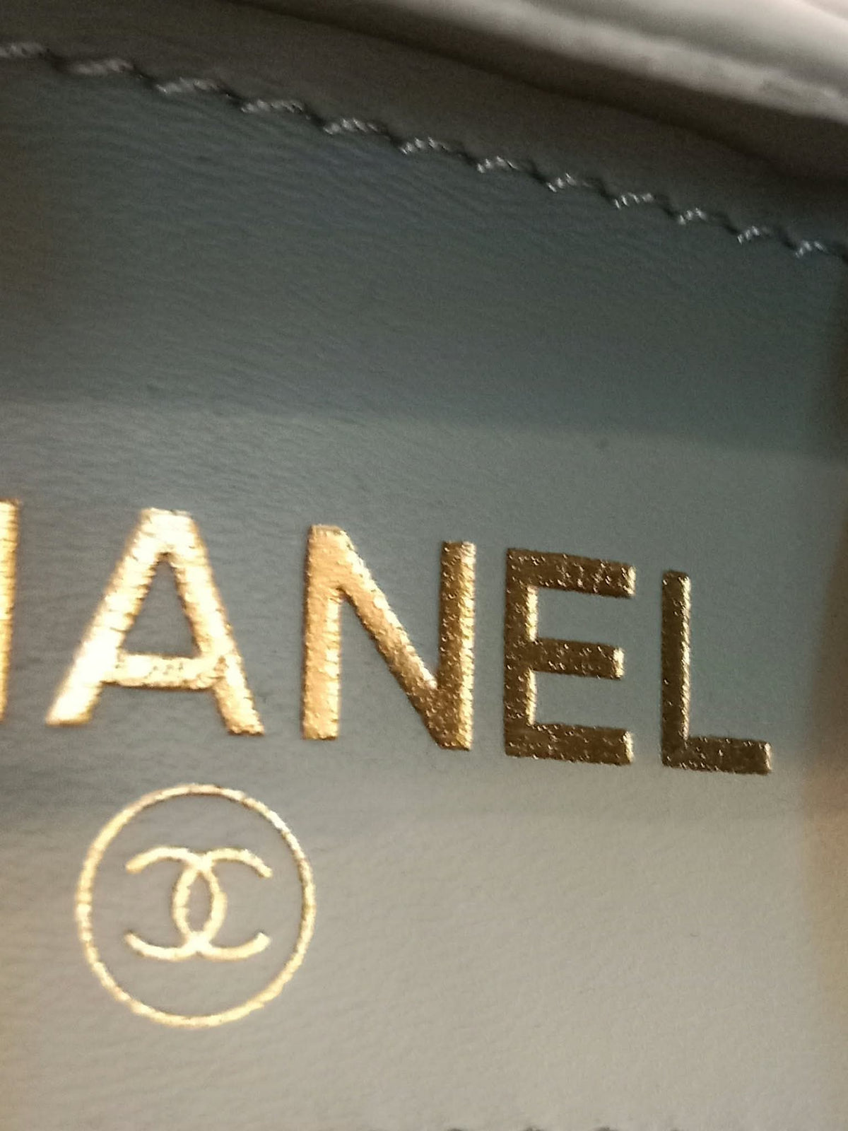 Chanel Quilted Chunky-Heeled Loafers Lambskin Light Teal Size 36.5