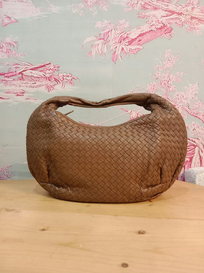 Bottega Veneta Hobo Intrecciato Bag Brown