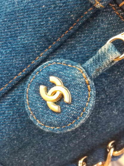 Chanel Denim Vanity Gold-Tone Hardware and the Signature Interlocking CC Logo Series 4