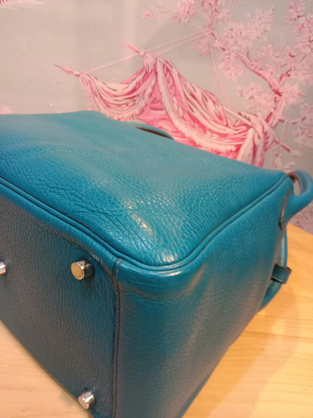Hermes Lindy 30 Clemence Bleu Izmir Stamp R 2014