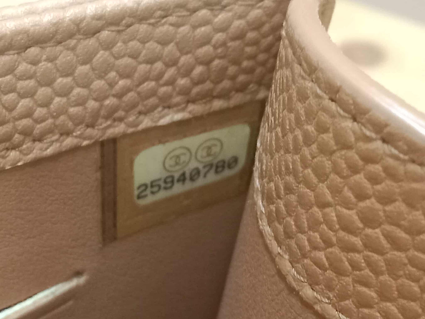 Chanel Golden Class Phone Holder Caviar Crossbody Bag Beige Series 25