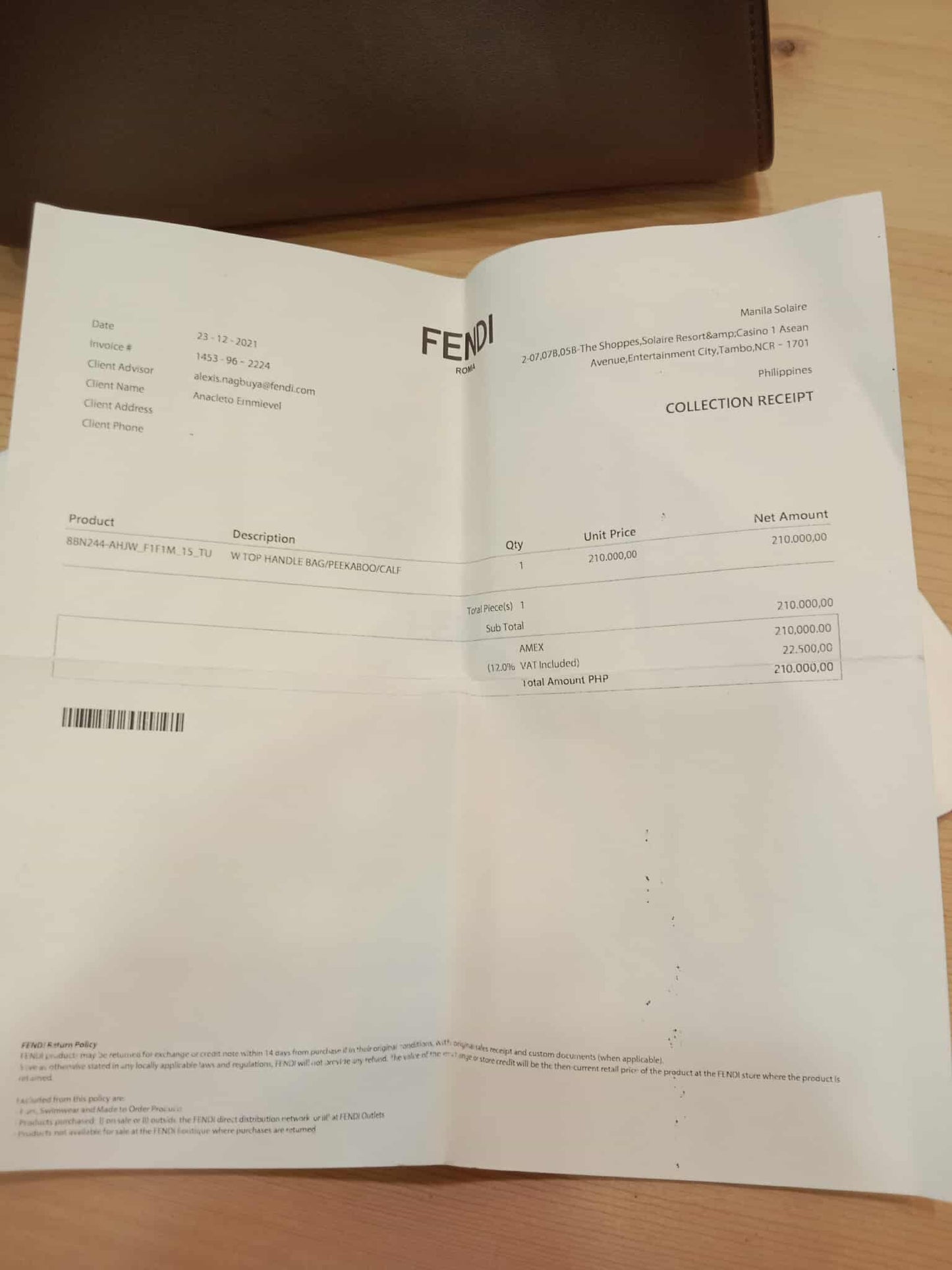 Fendi Peekaboo Grey Leather Mini