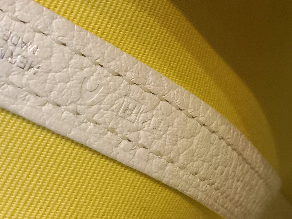Hermes Garden Party 30 Yellow/White Canvas/Leather Stamp R Square 2014