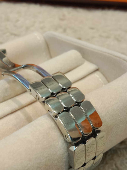 Hermes Stainless Steel Diamond 16mm Kelly Quartz Watch