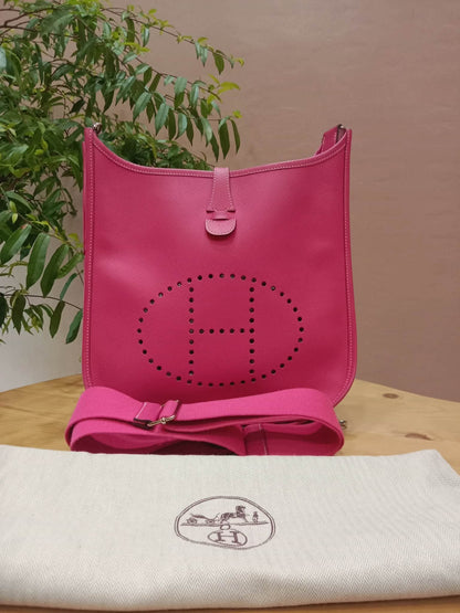 Hermes Evelyne Pink Epsom PM Stamp O Square 2011