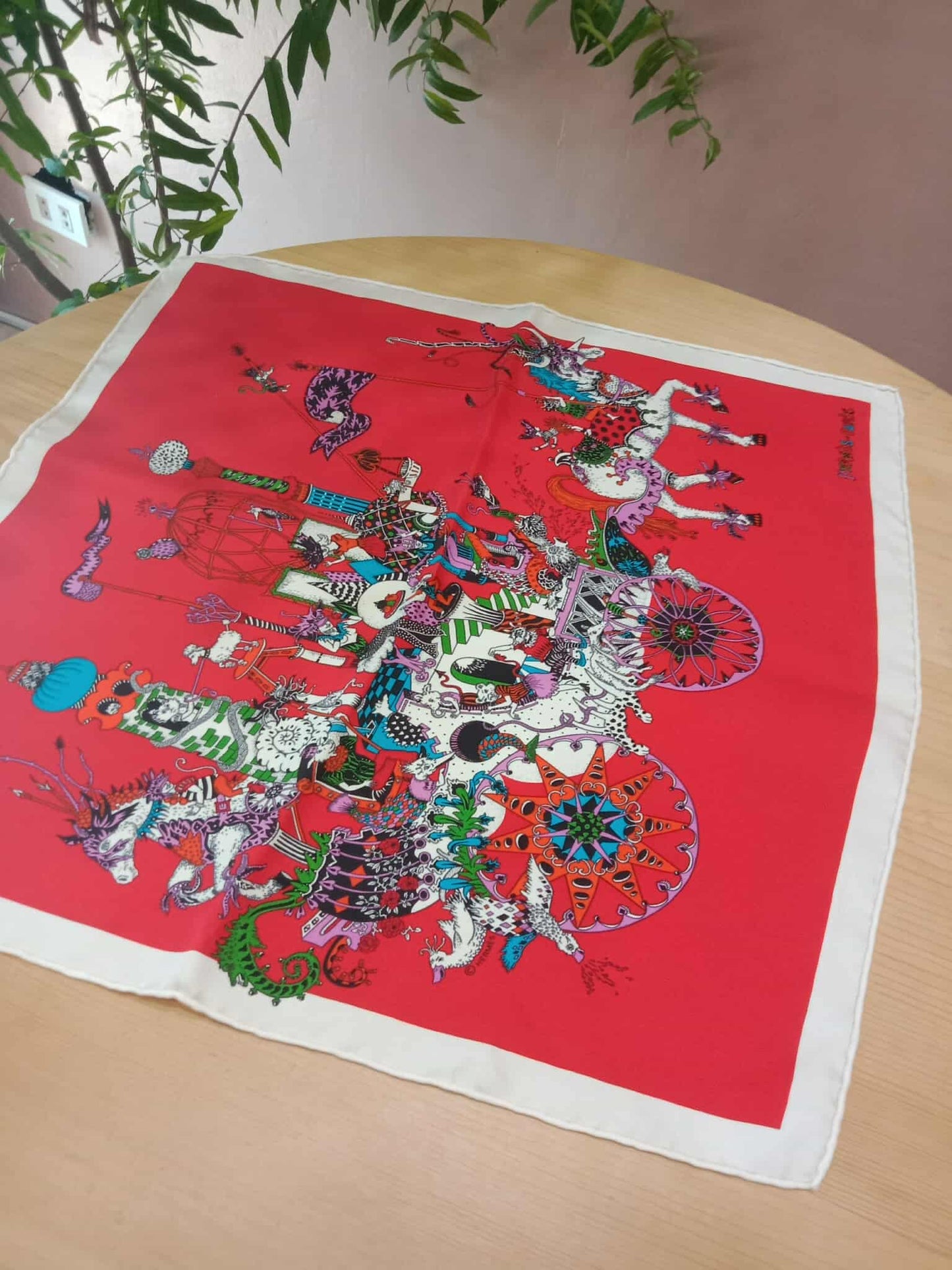 Hermes Scarf in the "La Folle Parade" Design