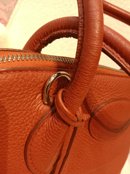 Hermes Bolide 31 Orange Clemence Stamp H Square 2004