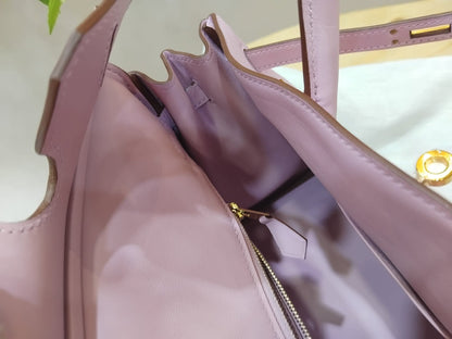 Hermes Birkin 25 Mauve Sylvestre Swift Rose Gold Hardware Stamp W 2024