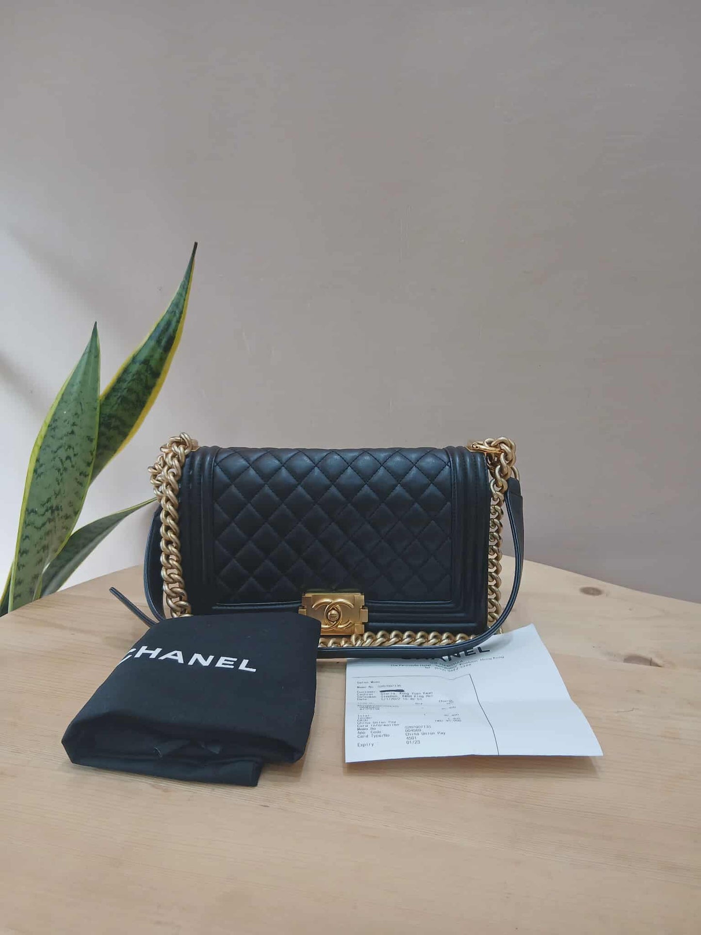 Chanel Leboy Lambskin Old Medium Black Microchipped