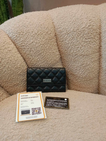 Chanel Line PONY Black Quilted Lambskin Wallet Series 10