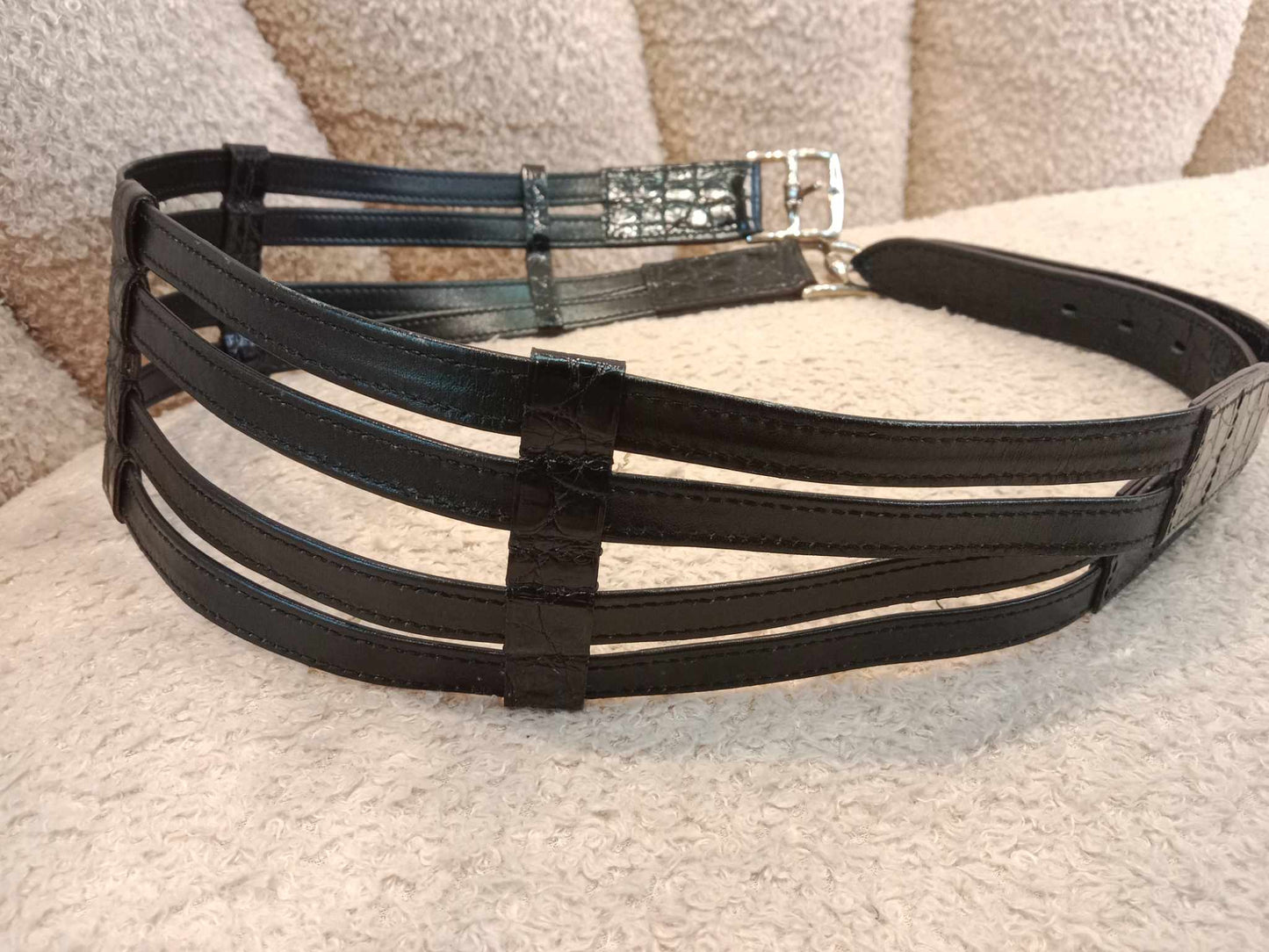 Hermes Noir Touch Alligator Double Etrievier Belt