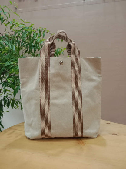 Hermes Toile Ferrou-Tout Cabas Tote Bag Beige