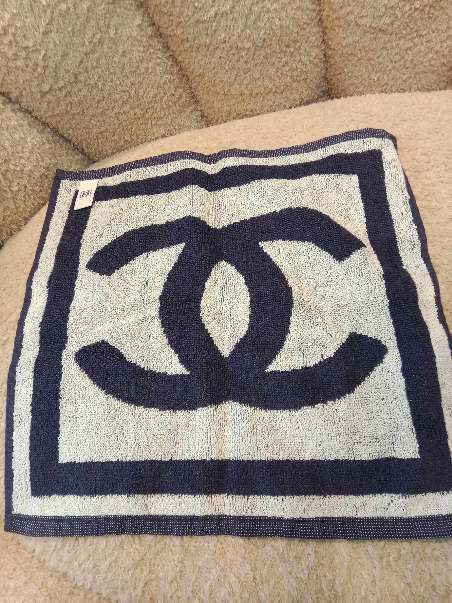 Chanel Cruise Face/Hand Towel Navy Blue/White